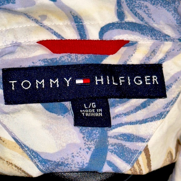Tommy Hilfiger short sleeve button up shirt. Size L. Men’s. Cream. - Picture 4 of 4